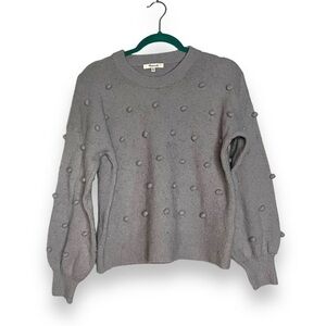 Madewell Brockton Bobble Sweater Lilac Pom Pom Crew Neck Knit Wool Size XXS